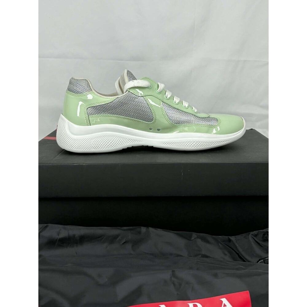 Prada American Cup Patent Mint Green Mens Mesh Sneakers - Sz 7 US SPB JA-365540 - Picture 14 of 14